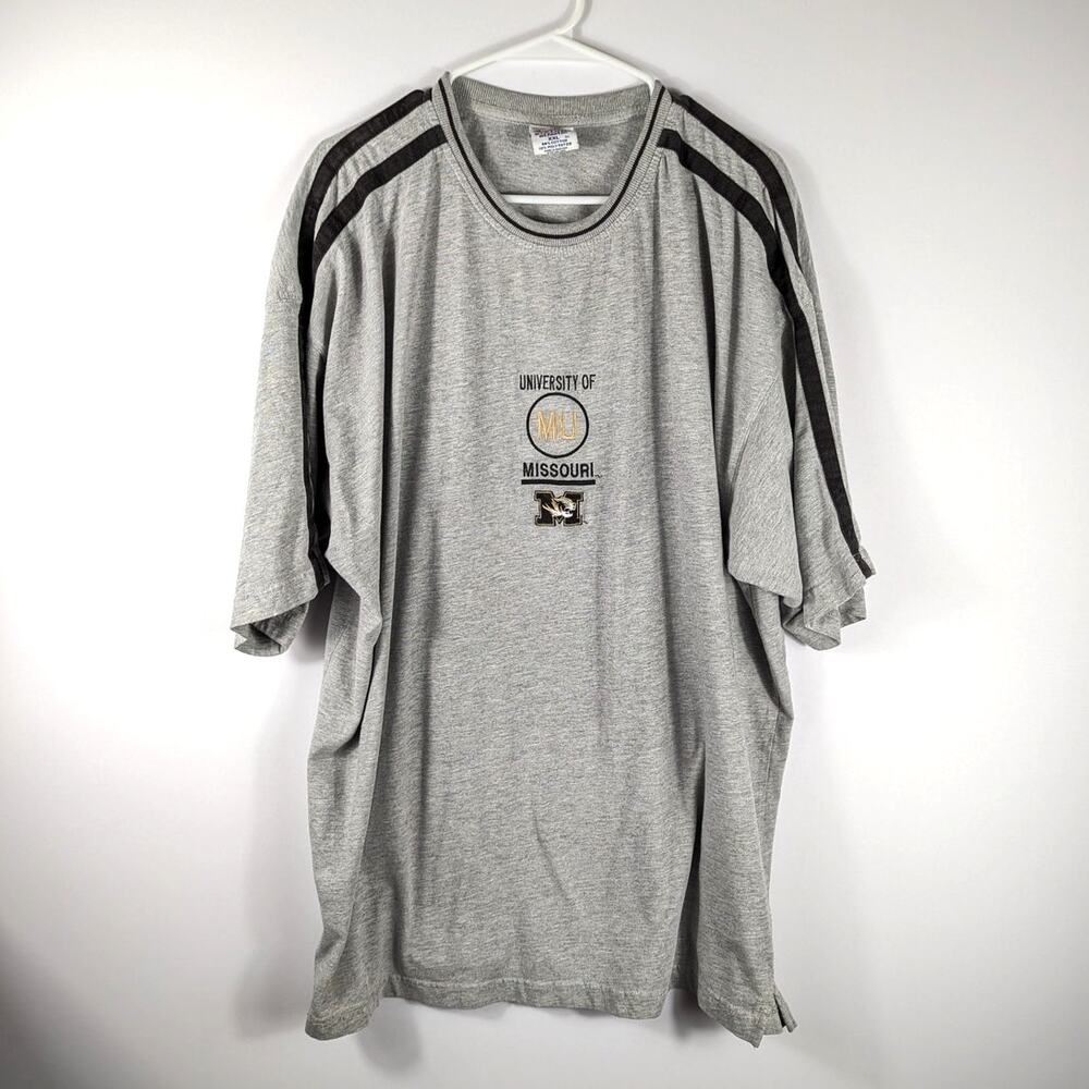 Vintage University of Missouri Tigers T Shirt Mens XXL Gray Cadre College Tee
